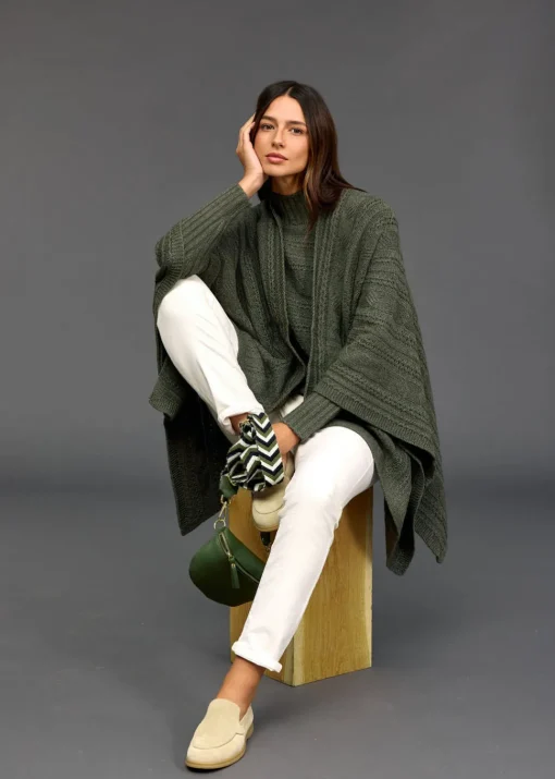 Pulls & Gilets-Lauren Vidal Poncho torsadé ROCA Bronze