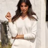 Pulls & Gilets-Lauren Vidal PULL À CAPUCHE JANICE Ecru