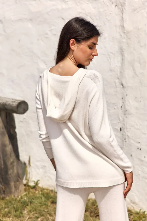 Pulls & Gilets-Lauren Vidal PULL À CAPUCHE JANICE Ecru