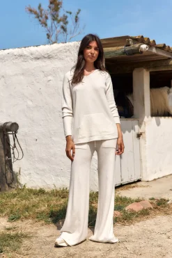 Pulls & Gilets-Lauren Vidal PULL À CAPUCHE JANICE Ecru