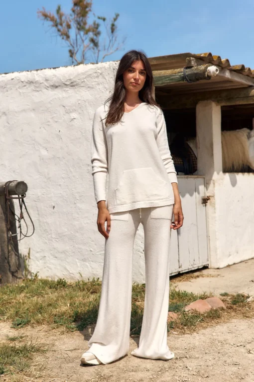 Pulls & Gilets-Lauren Vidal PULL À CAPUCHE JANICE Ecru