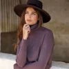 Pulls & Gilets-Lauren Vidal PULL COL ROULÉ FITTÉ FALBA Raisin