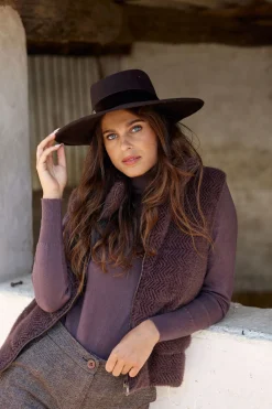 Pulls & Gilets-Lauren Vidal PULL COL ROULÉ FITTÉ FALBA Raisin