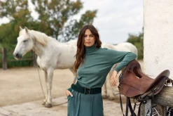 Pulls & Gilets-Lauren Vidal PULL COL ROULÉ FITTÉ FALBA Green
