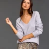 Pulls & Gilets-Lauren Vidal Pull Col V Logan Grey