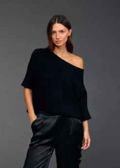 Pulls & Gilets-Lauren Vidal Pull encolure bateau Vinci Noir