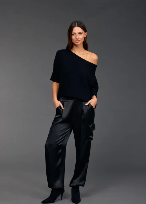Pulls & Gilets-Lauren Vidal Pull encolure bateau Vinci Noir
