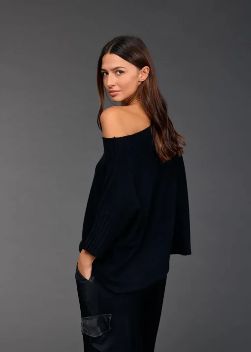 Pulls & Gilets-Lauren Vidal Pull encolure bateau Vinci Noir