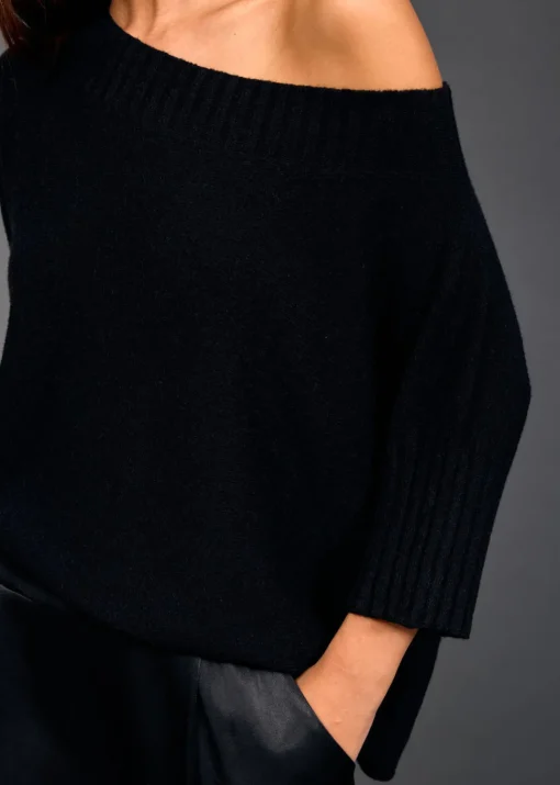 Pulls & Gilets-Lauren Vidal Pull encolure bateau Vinci Noir