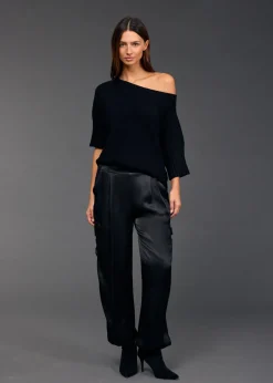 Pulls & Gilets-Lauren Vidal Pull encolure bateau Vinci Noir