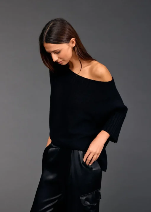 Pulls & Gilets-Lauren Vidal Pull encolure bateau Vinci Noir