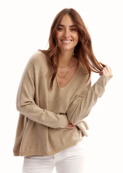 Pulls & Gilets-Lauren Vidal Pull oversize col V Ble