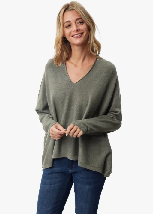 Pulls & Gilets-Lauren Vidal Pull oversize col V Vertchine