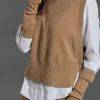 Pulls & Gilets-Lauren Vidal Pull sans manches Marcia Camel