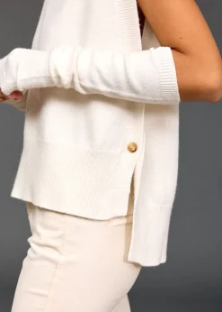Pulls & Gilets-Lauren Vidal Pull sans manches Marcia Ecru