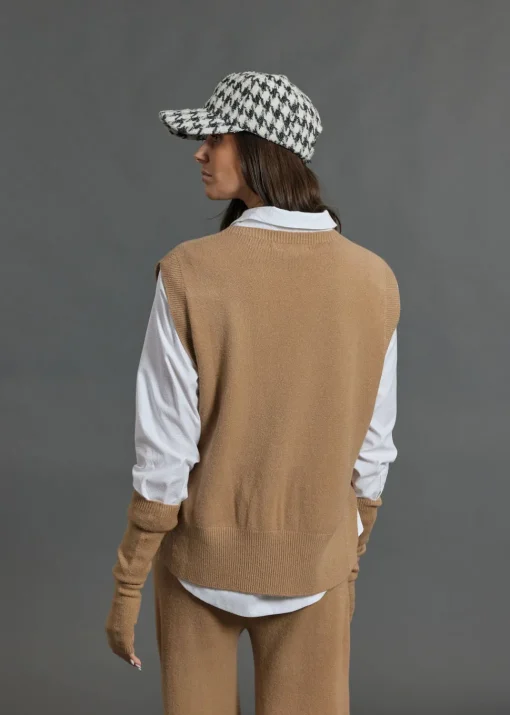 Pulls & Gilets-Lauren Vidal Pull sans manches Marcia Camel