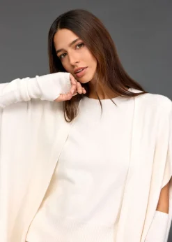 Pulls & Gilets-Lauren Vidal Pull sans manches Marcia Ecru