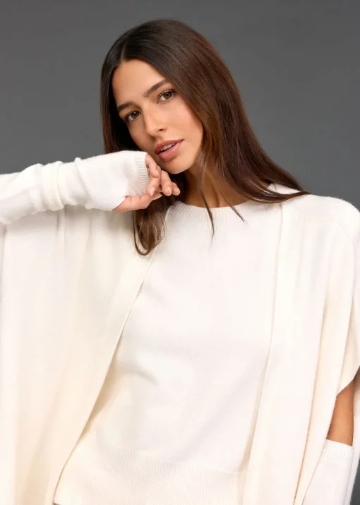Pulls & Gilets-Lauren Vidal Pull sans manches Marcia Ecru