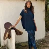 Pulls & Gilets-Lauren Vidal Pull Tunique maille Judi Indigo