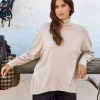 Pulls & Gilets-Lauren Vidal Pull évasé au col montant Nao Sable