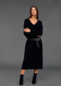Robes & Jupes-Lauren Vidal Robe ample en maille Noune Noir