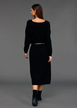 Robes & Jupes-Lauren Vidal Robe ample en maille Noune Noir