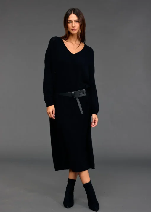 Robes & Jupes-Lauren Vidal Robe ample en maille Noune Noir