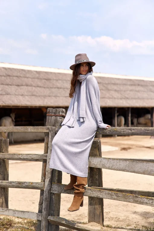 Robes & Jupes-Lauren Vidal Robe ample en maille Noune Grey