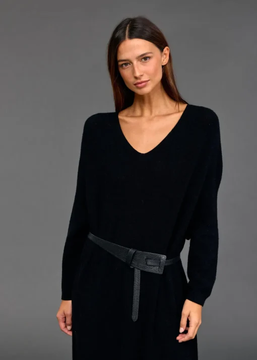 Robes & Jupes-Lauren Vidal Robe ample en maille Noune Noir