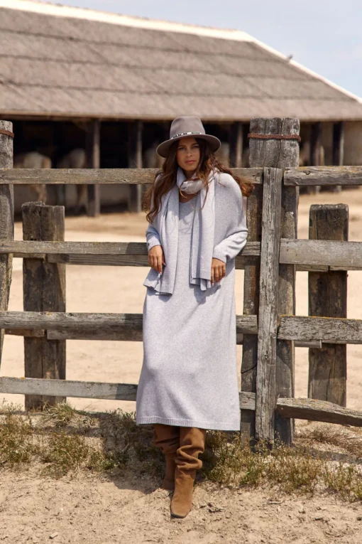 Robes & Jupes-Lauren Vidal Robe ample en maille Noune Grey