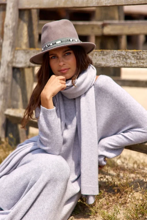 Robes & Jupes-Lauren Vidal Robe ample en maille Noune Grey