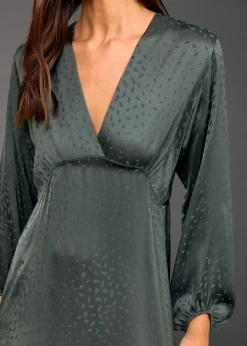 Robes & Jupes-Lauren Vidal ROBE EN VISCOSE JACQUARD ELIZA Green