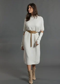 Robes & Jupes-Lauren Vidal Robe longue en laine NUMA Ecru