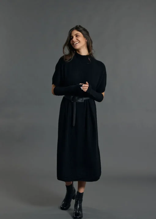Robes & Jupes-Lauren Vidal Robe longue en laine NUMA Noir