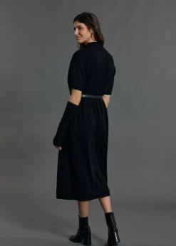 Robes & Jupes-Lauren Vidal Robe longue en laine NUMA Noir