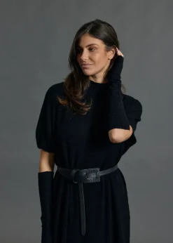 Robes & Jupes-Lauren Vidal Robe longue en laine NUMA Noir