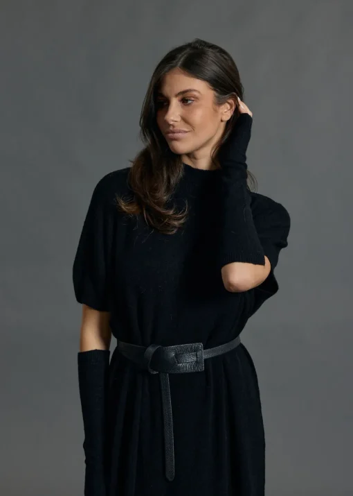 Robes & Jupes-Lauren Vidal Robe longue en laine NUMA Noir