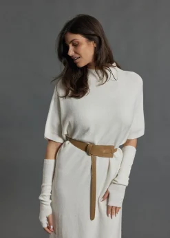 Robes & Jupes-Lauren Vidal Robe longue en laine NUMA Ecru