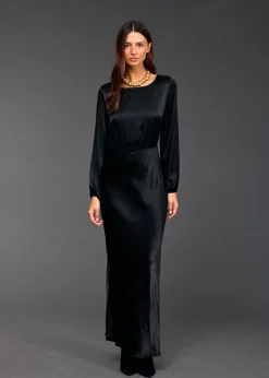 Robes & Jupes-Lauren Vidal ROBE LONGUE FITTÉE KIMI Noir