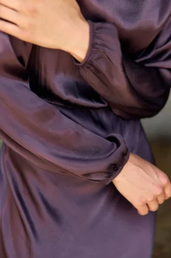 Robes & Jupes-Lauren Vidal ROBE LONGUE FITTÉE KIMI Raisin