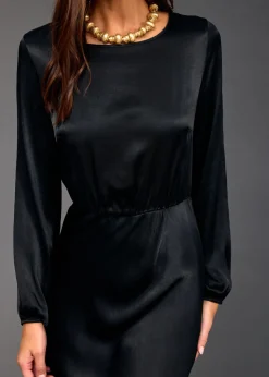 Robes & Jupes-Lauren Vidal ROBE LONGUE FITTÉE KIMI Noir