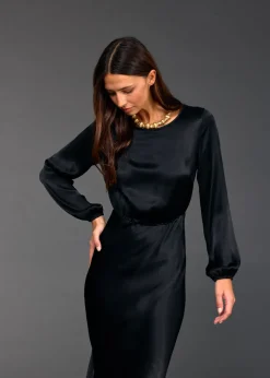 Robes & Jupes-Lauren Vidal ROBE LONGUE FITTÉE KIMI Noir