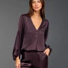 Chemises & Blouses-Lauren Vidal TOP EN VISCOSE JACQUARD ENZO Raisin