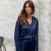 Chemises & Blouses-Lauren Vidal TOP FITTÉ SLOANE Eclipse