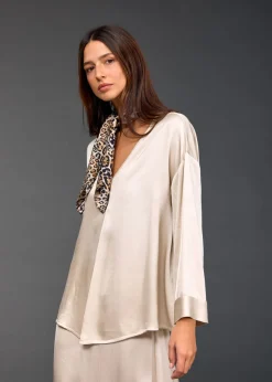 Chemises & Blouses-Lauren Vidal TOP ÉVASÉ CLEM Creme
