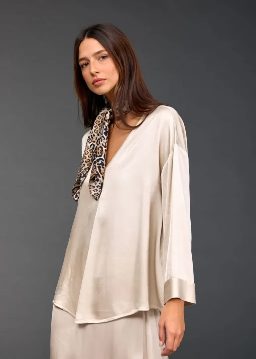 Chemises & Blouses-Lauren Vidal TOP ÉVASÉ CLEM Creme