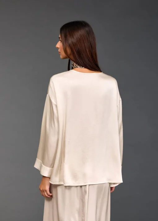 Chemises & Blouses-Lauren Vidal TOP ÉVASÉ CLEM Creme
