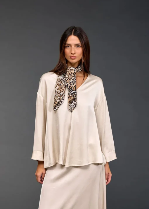 Chemises & Blouses-Lauren Vidal TOP ÉVASÉ CLEM Creme