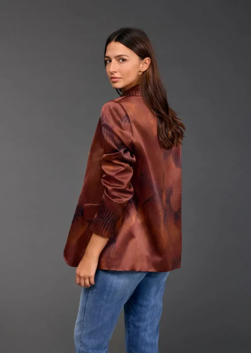 Vestes & Manteaux-Lauren Vidal VESTE BLAZER IMPRIMÉ TESS Havana