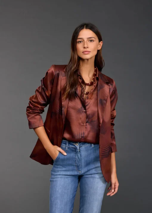 Vestes & Manteaux-Lauren Vidal VESTE BLAZER IMPRIMÉ TESS Havana